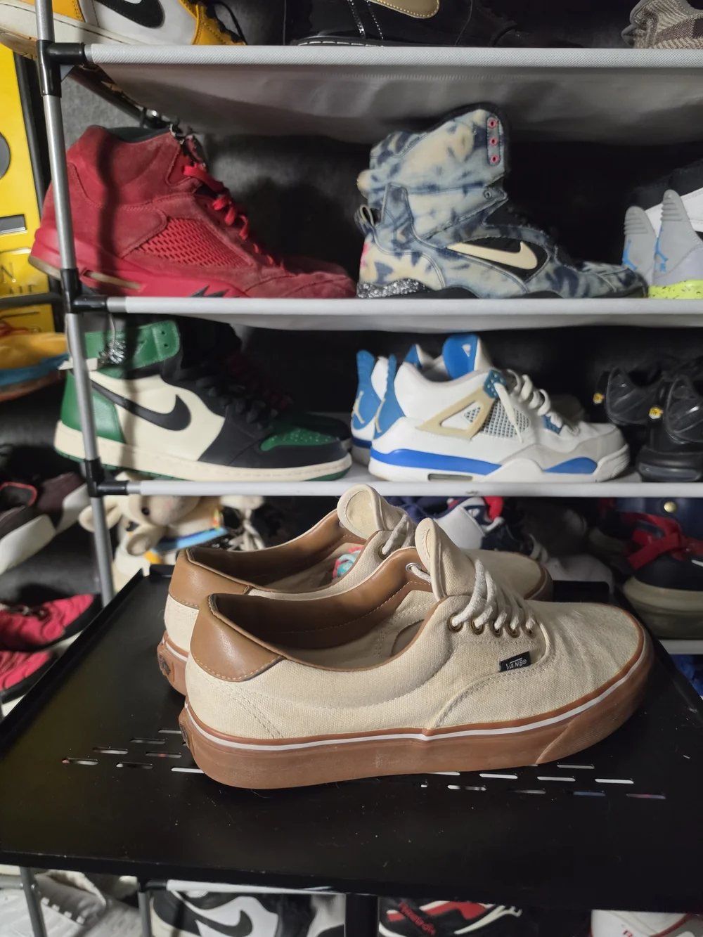 🔥 Vans Tan Canvas Low Top Sneakers Men Size 10 Gum Sole